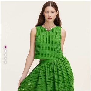 Kate Spade x Target Eyelet Shell Tank Top Shirt Blouse Green Size XXS NWT